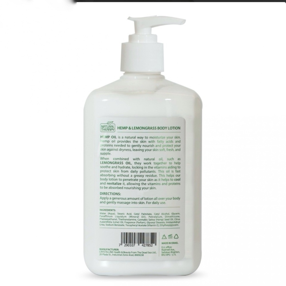 Natural Therapy 16.9 Oz Hemp Lemongrass Cooling Revitalize Body Lotion - Picture 4 of 4
